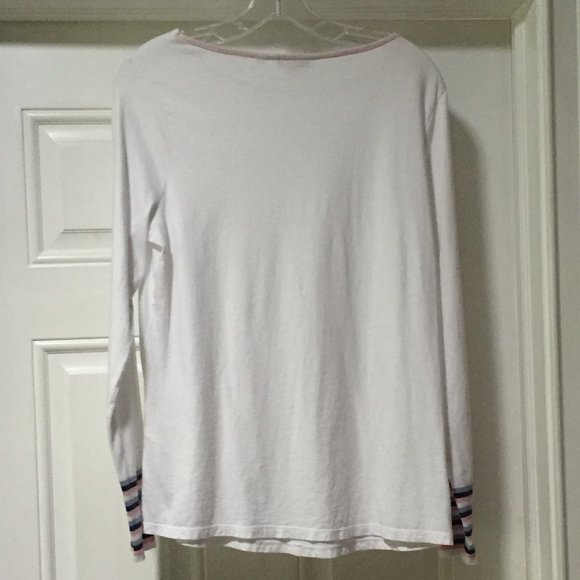 Boden long sleeve t-shirt with striped cuffs  Size M - Picture 3 of 7